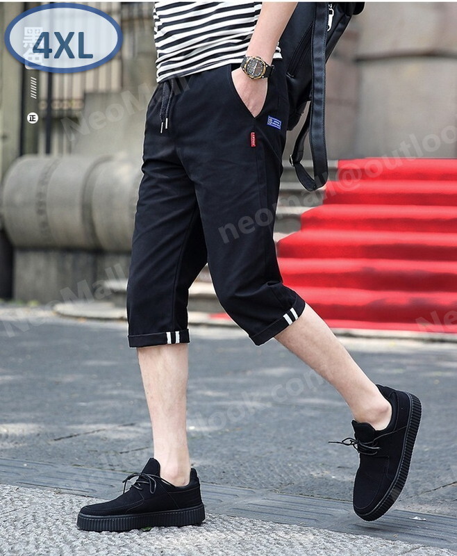 1スタ ☆ メンズ ハーフパンツ ブラック サイズ4XL 【090】拍卖