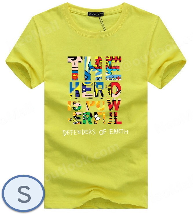 夏にピッタリ ☆ 丸首 半袖 Tシャツ【068】 イエロー Sサイズ トップス シャツ シンプル イラスト プリント 春夏拍卖