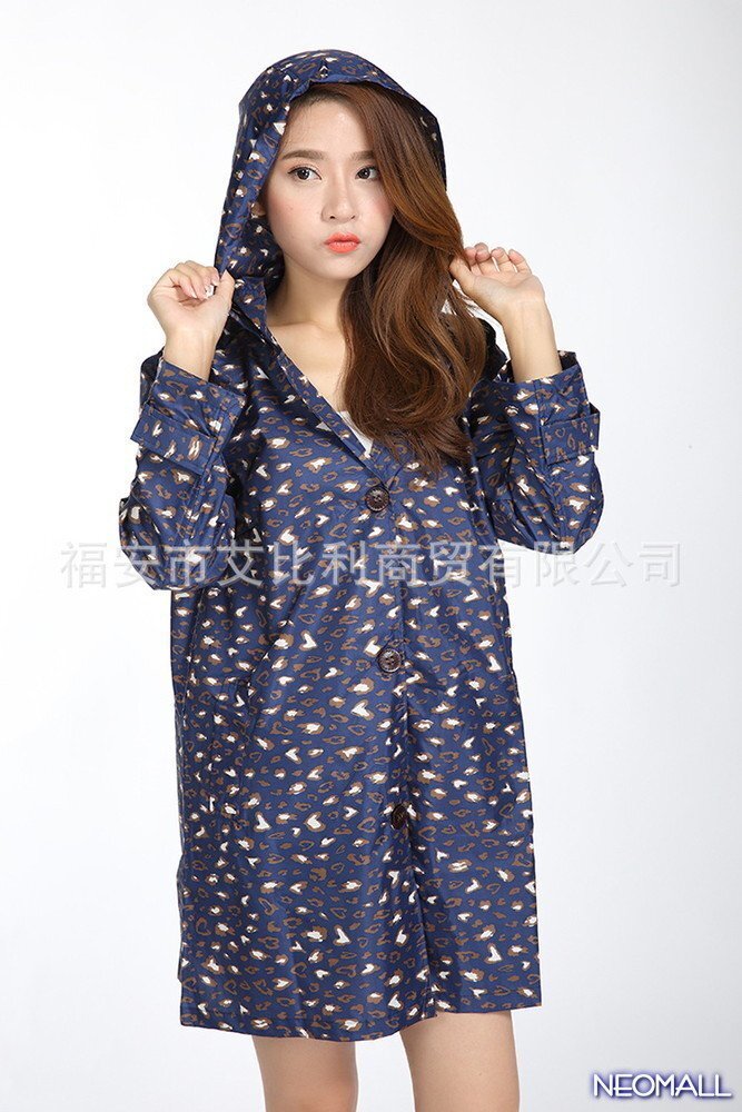 雨対策に☆【518】レディース レインコート ネイビー フリーサイズ 梅雨対策 防水 撥水 雨具 雨 雪 ゲリラ豪雨 通勤 通学拍卖