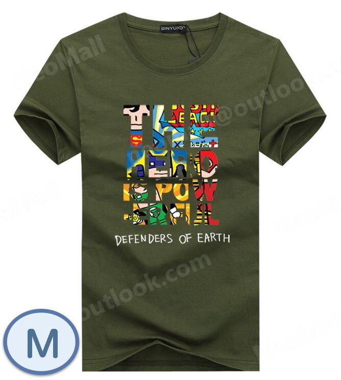 夏にピッタリ ☆ 丸首 半袖 Tシャツ【068】 グリーン Mサイズ トップス シャツ シンプル イラスト プリント 春夏拍卖