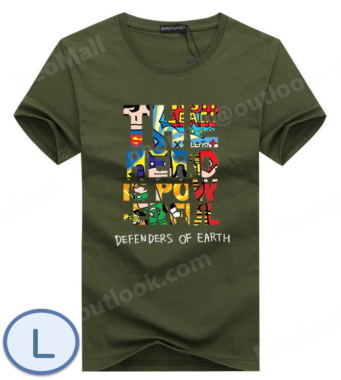 夏にピッタリ ☆ 丸首 半袖 Tシャツ【068】 グリーン Lサイズ トップス シャツ シンプル イラスト プリント 春夏拍卖