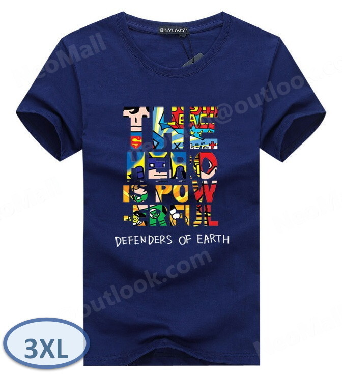 夏にピッタリ ☆ 丸首 半袖 Tシャツ【068】 ブルー 3XLサイズ トップス シャツ シンプル イラスト プリント 春夏拍卖