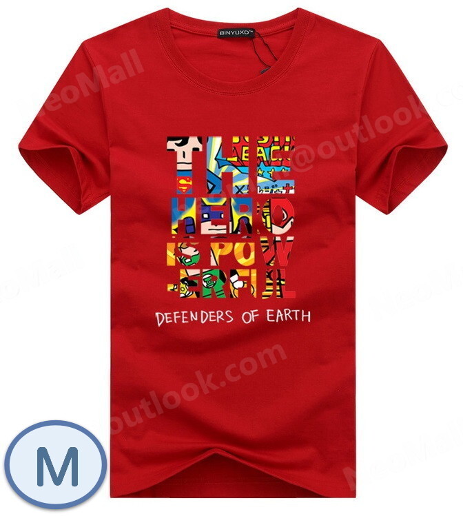 夏にピッタリ ☆ 丸首 半袖 Tシャツ【068】 レッド Mサイズ トップス シャツ シンプル イラスト プリント 春夏拍卖