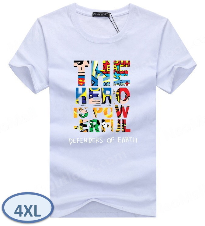 夏にピッタリ ☆ 丸首 半袖 Tシャツ【068】 ホワイト 4XLサイズ トップス シャツ シンプル イラスト プリント 春夏拍卖