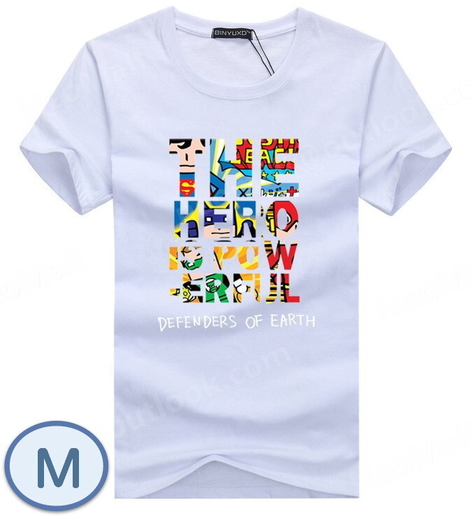 夏にピッタリ ☆ 丸首 半袖 Tシャツ【068】 ホワイト Mサイズ トップス シャツ シンプル イラスト プリント 春夏拍卖