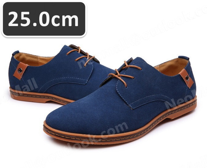 送料込☆メンズ カジュアル スニーカー ブルー サイズ 25.0cm 革靴 靴 カジュアル 屈曲性 通勤 軽量 インポート品【n046】拍卖
