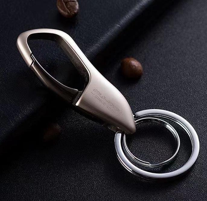 カラビナ 付き キーホルダー シルバー キーリング キーフック おしゃれ ビジネス 普段使い ☆n348拍卖