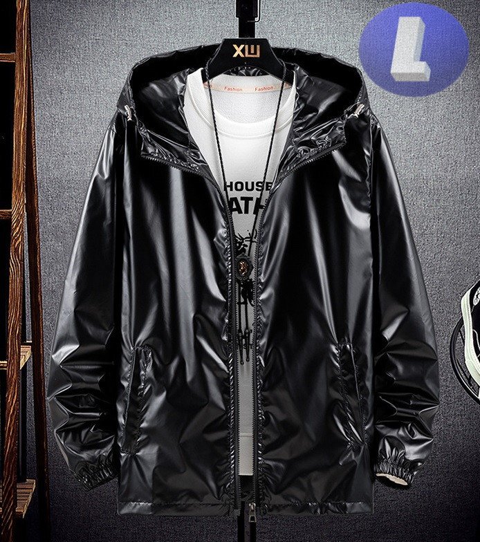 フード付き ジップアップパーカー ブラック L トレーナー アウター 防寒 n730-bk拍卖