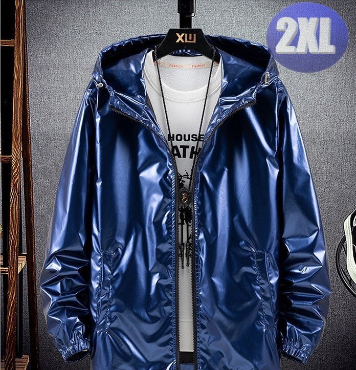 フード付き ジップアップパーカー ブルー 2XL トレーナー アウター 防寒 n730-bl拍卖