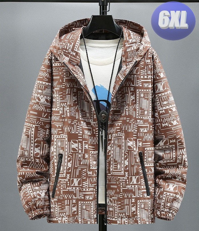 フード付き ジップアップパーカー ブラウン 6XL トレーナー アウター 防寒 n732-br拍卖