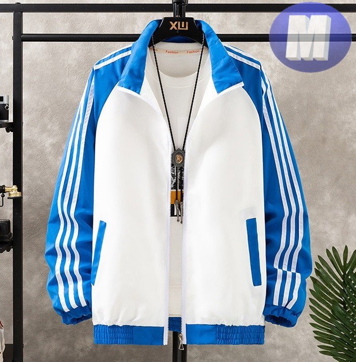 ウィンドブレーカー ブルー M アウター ウェア スポーツ トレーニング フィットネス n727拍卖