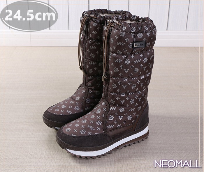 レディース スノーシューズ 【955-04】 24.5cm ムートンブーツ スニーカー ウィンターブーツ 裏起毛 防水 防寒 防滑 冬用靴 綿靴拍卖