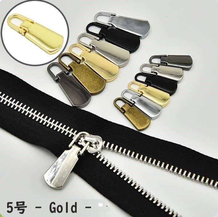 ファスナー 5号 ゴールド チャック 引手 引き手 持ち手 取っ手 ジッパー プルタブ ファスナートップ 修理 交換 取替 金属金具 財布 a522拍卖