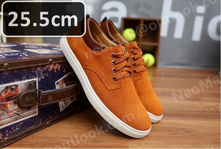 メンズ カジュアル スニーカー キャメル サイズ 25.5cm 革靴 靴 カジュアル 屈曲性 通勤 軽量 インポート品【n040】拍卖