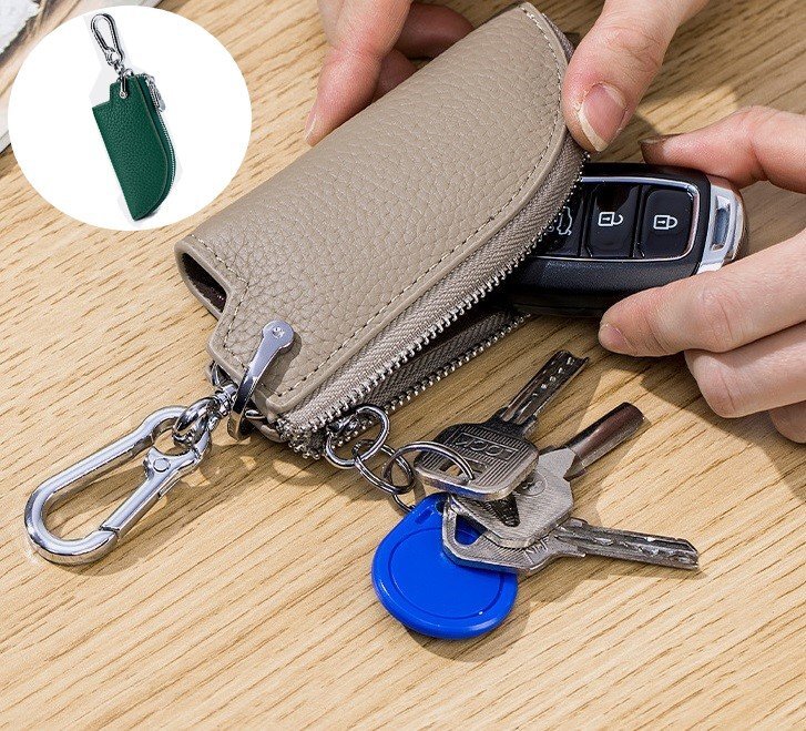 キーケース 本革 グリーン レザー 鍵入れ 牛革 シンプル レザーキーケース キーリング キーフック n520拍卖