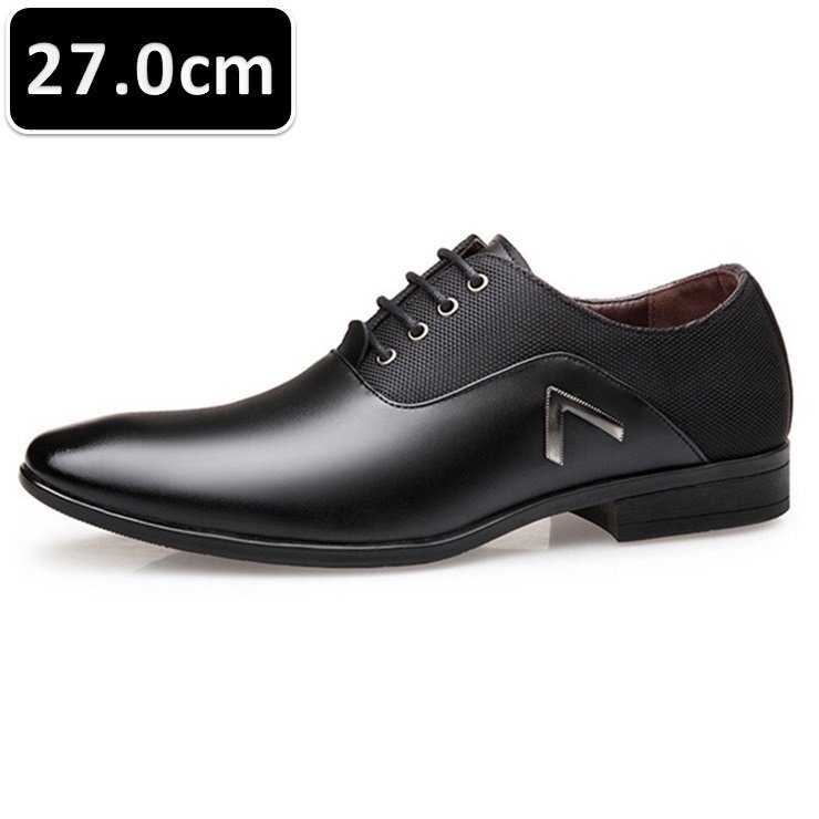 メンズ ビジネス レザー シューズ ブラック サイズ 27.0cm 革靴 靴 カジュアル 屈曲性 通勤 軽量 柔らかい 新品 【205】拍卖