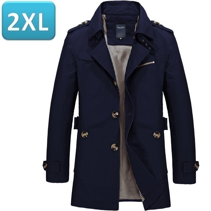 人気商品 【210】メンズジャケット ネイビー 2XL メンズ アウター アウトドア 防風 軽量 ジャケット 秋 春 薄手拍卖