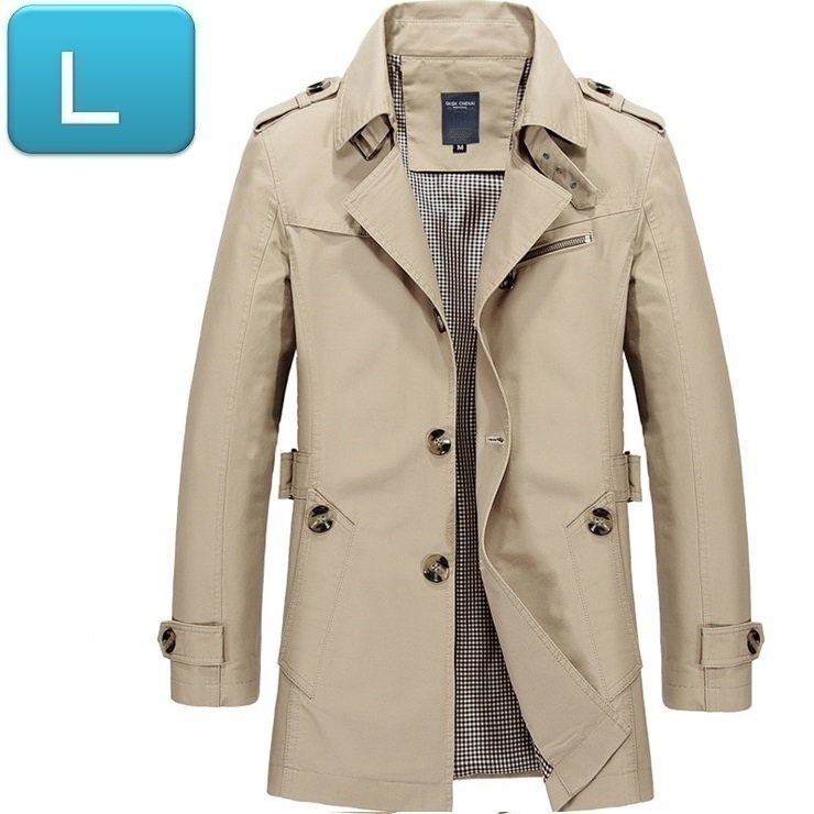 人気商品 【210】メンズジャケット ベージュ L メンズ アウター アウトドア 防風 軽量 ジャケット 秋 春 薄手拍卖