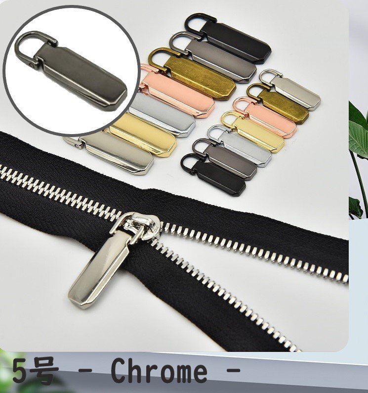 ファスナー 5号 クローム チャック 引手 引き手 持ち手 取っ手 ジッパー プルタブ ファスナートップ 修理 交換 取替 金属金具 財布 a523拍卖