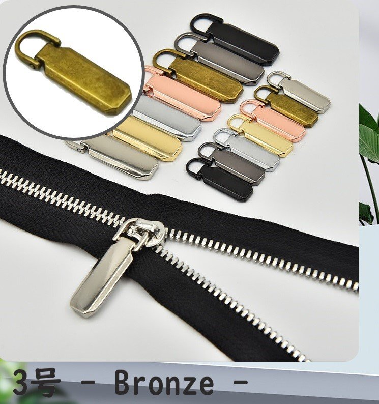 ファスナー 3号 ブロンズ チャック 引手 引き手 持ち手 取っ手 ジッパー プルタブ ファスナートップ 修理 交換 取替 金属金具 財布 a523拍卖