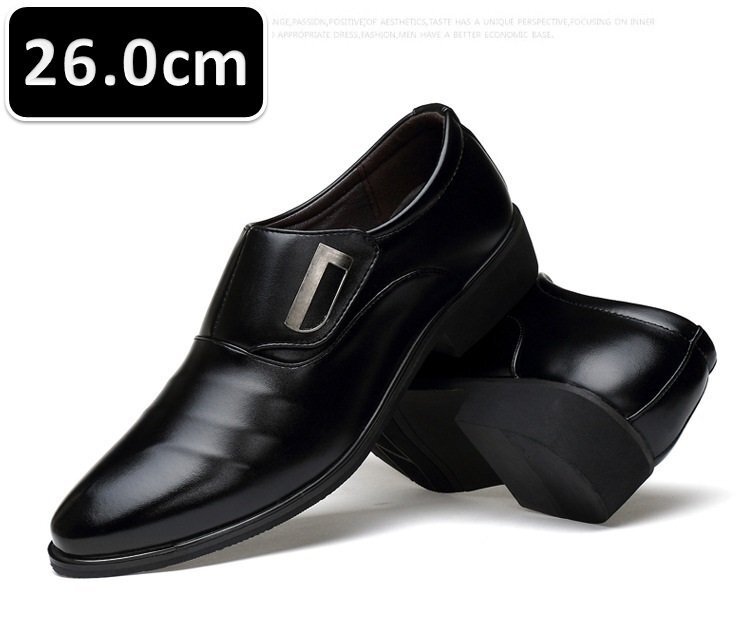 メンズ ビジネス レザー シューズ ブラック サイズ 26.0cm 革靴 靴 カジュアル 屈曲性 通勤 軽量 柔らかい 新品 【apa-157】拍卖