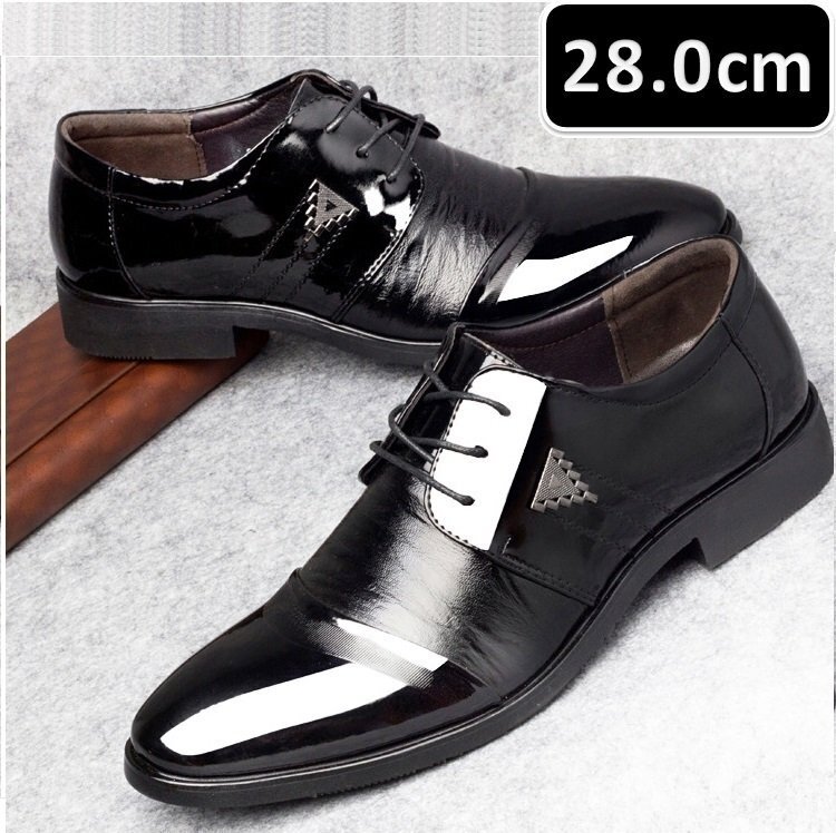 メンズ ビジネス レザー シューズ ブラック サイズ 28.0cm 革靴 靴 カジュアル 屈曲性 通勤 軽量 柔らかい 新品 【apa-158】拍卖