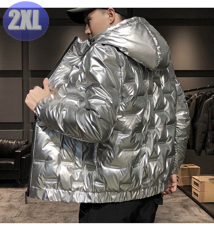 ダウンジャケット 中綿 ジャケット シルバー 2XL n709拍卖