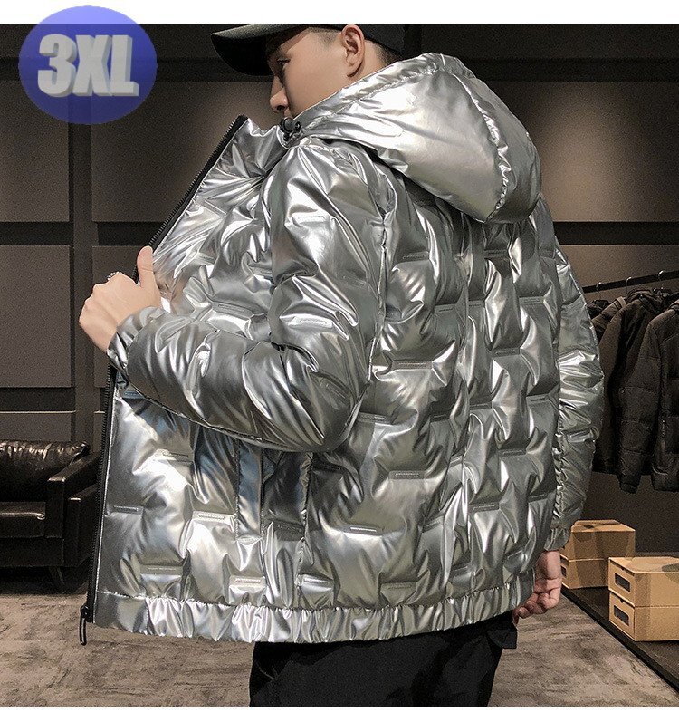 ダウンジャケット 中綿 ジャケット シルバー 3XL n709拍卖