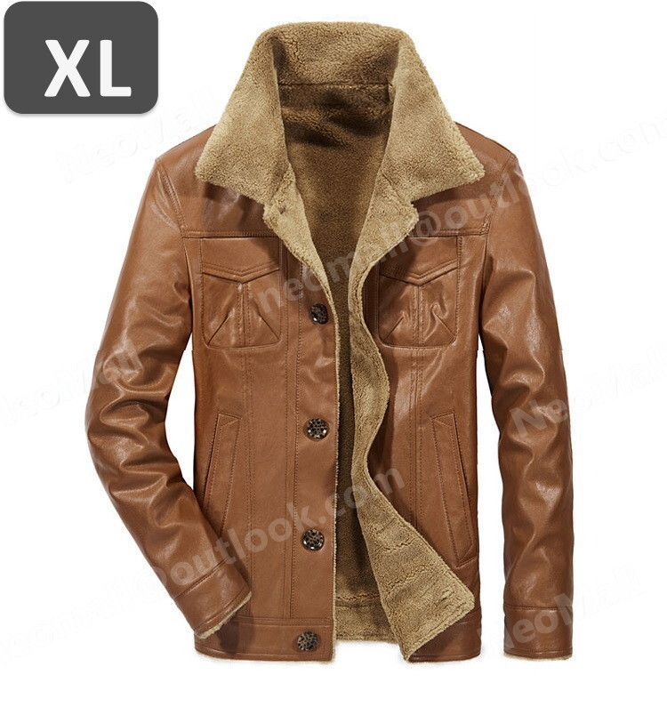 メンズ レザージャケット【983】コーヒー XLサイズ 裏起毛 革ジャン バイクジャケット ジャケット PUレザー ブルゾン ライダーズ拍卖