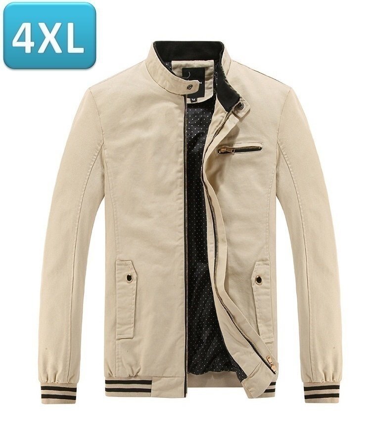 人気商品 【212】メンズジャケット ベージュ 4XL メンズ アウター アウトドア 防風 軽量 ジャケット 秋 春 薄手拍卖