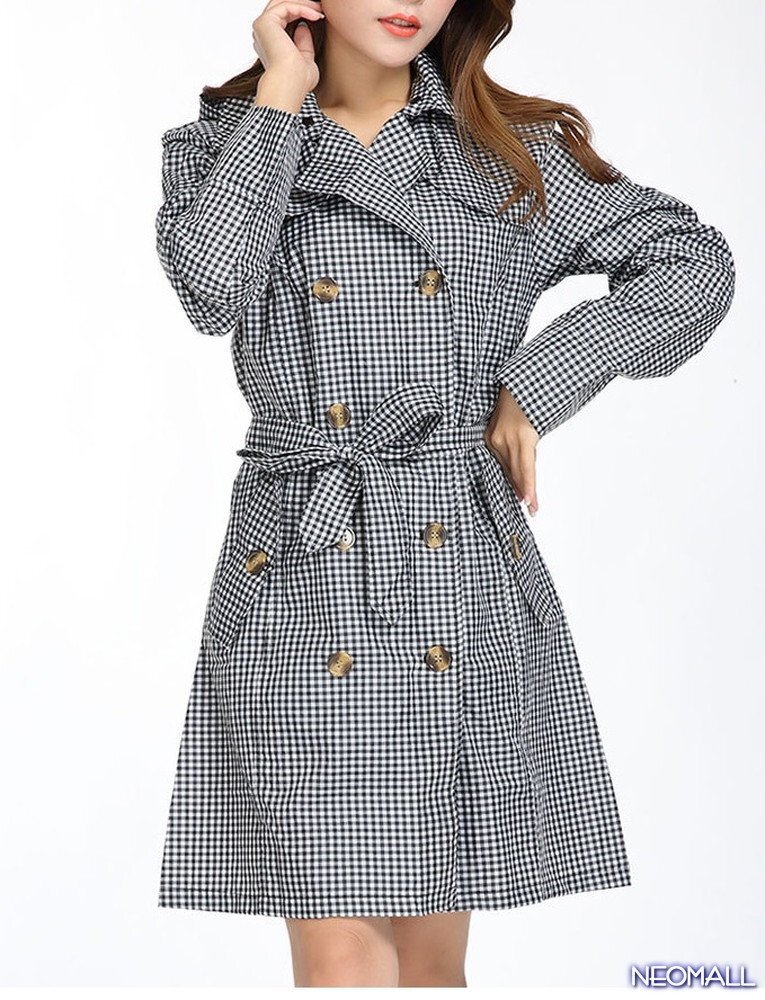 雨対策に☆【523】レディース レインコート 白黒格子 フリーサイズ 梅雨対策 防水 撥水 雨具 雨 雪 ゲリラ豪雨 通勤 通学拍卖