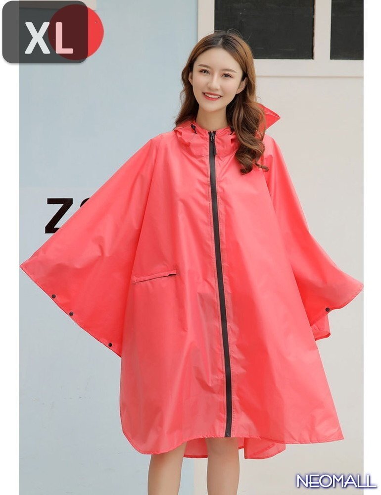 ☆ メンズ レディーズ レインポンチョ 【537】 ピンク XLサイズ レインウェア 通勤 通学 レジャー 自転車 カッパ 合羽 雨具拍卖