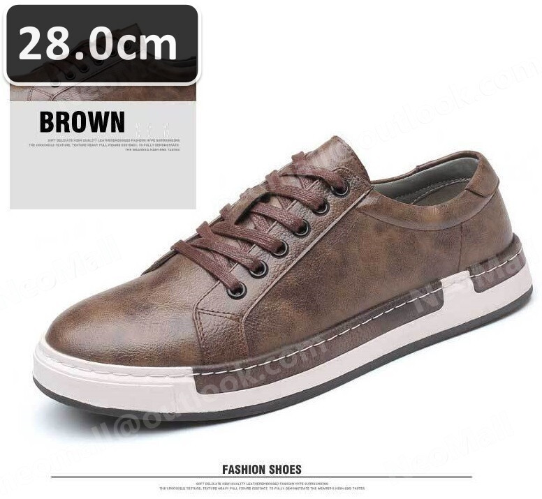 メンズ カジュアル スニーカー ブラウン サイズ 28.0cm 革靴 靴 カジュアル 屈曲性 通勤 軽量 インポート品【n041】拍卖