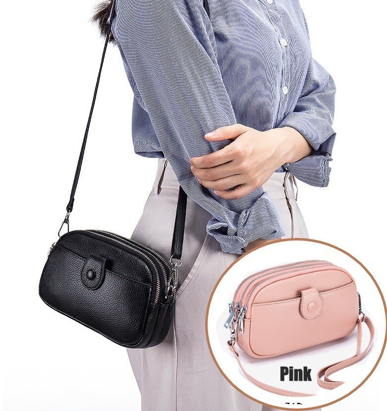 ショルダーバッグ 牛皮 ピンク レザー シンプル 小物 スマホ カード 鍵 たばこ など n529拍卖