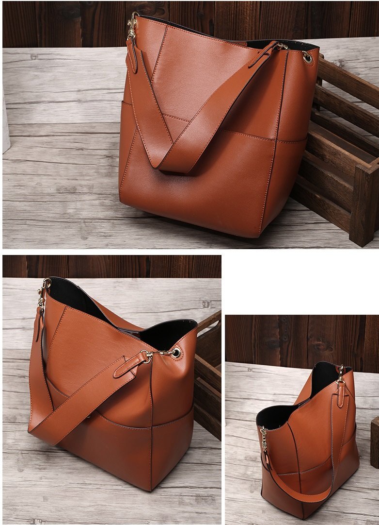 高品質 牛皮 ハンドバッグ ショルダーバッグ ブラウン レディース 女性 【n426】拍卖