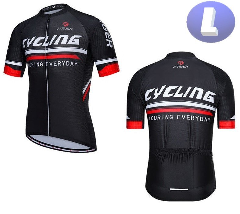 x-tiger サイクリングウェア 半袖 Lサイズ 自転車 ウェア サイクルジャージ 吸汗速乾防寒 新品 インポート品【n602-bk】拍卖