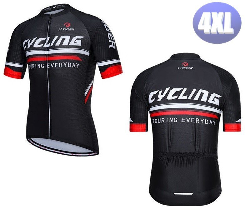 x-tiger サイクリングウェア 半袖 4XLサイズ 自転車 ウェア サイクルジャージ 吸汗速乾防寒 新品 インポート品【n602-bk】拍卖
