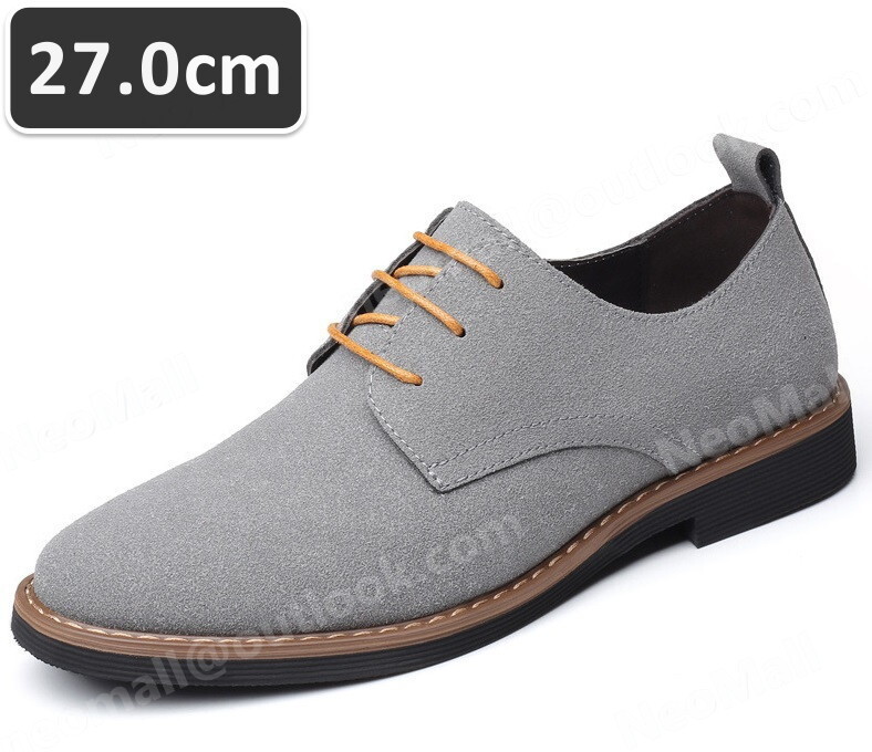 送料込☆メンズ カジュアル スニーカー グレー サイズ 27.0cm 革靴 靴 カジュアル 屈曲性 通勤 軽量 インポート品【n047】拍卖