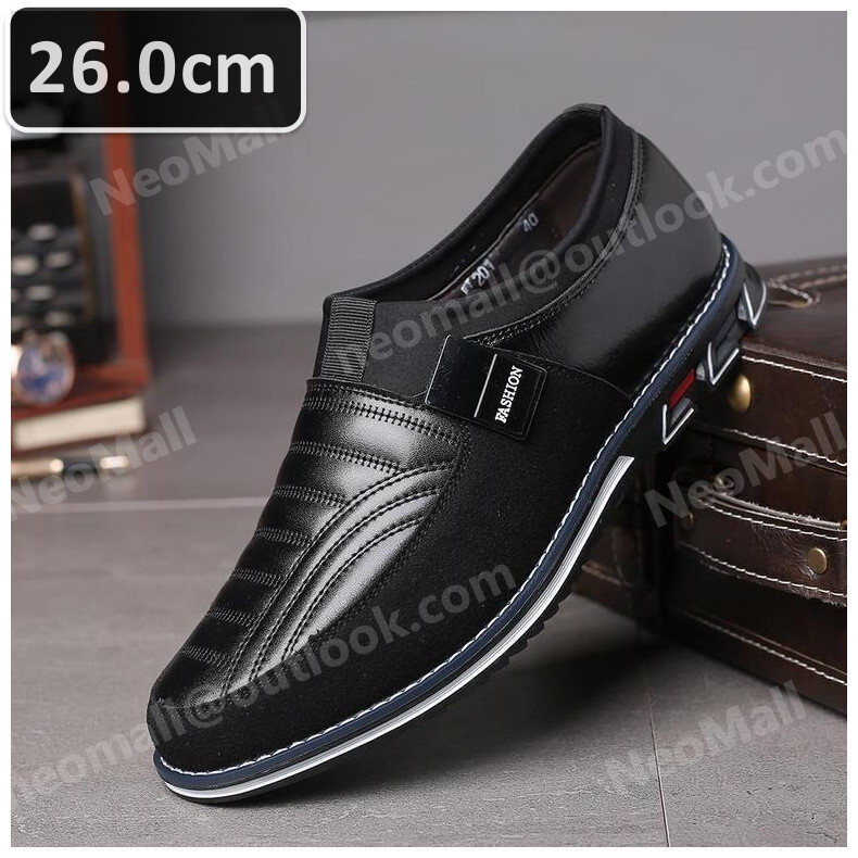 メンズ カジュアル スニーカー ブラック サイズ 26.0cm 革靴 靴 カジュアル 屈曲性 通勤 軽量 インポート品【n042】拍卖
