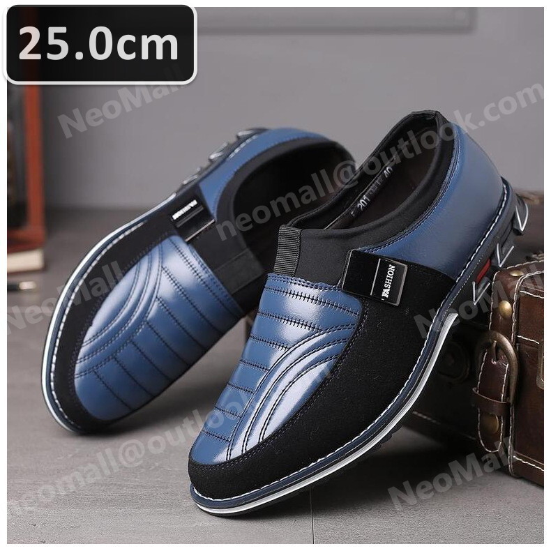 メンズ カジュアル スニーカー ブルー サイズ 25.0cm 革靴 靴 カジュアル 屈曲性 通勤 軽量 インポート品【n042】拍卖