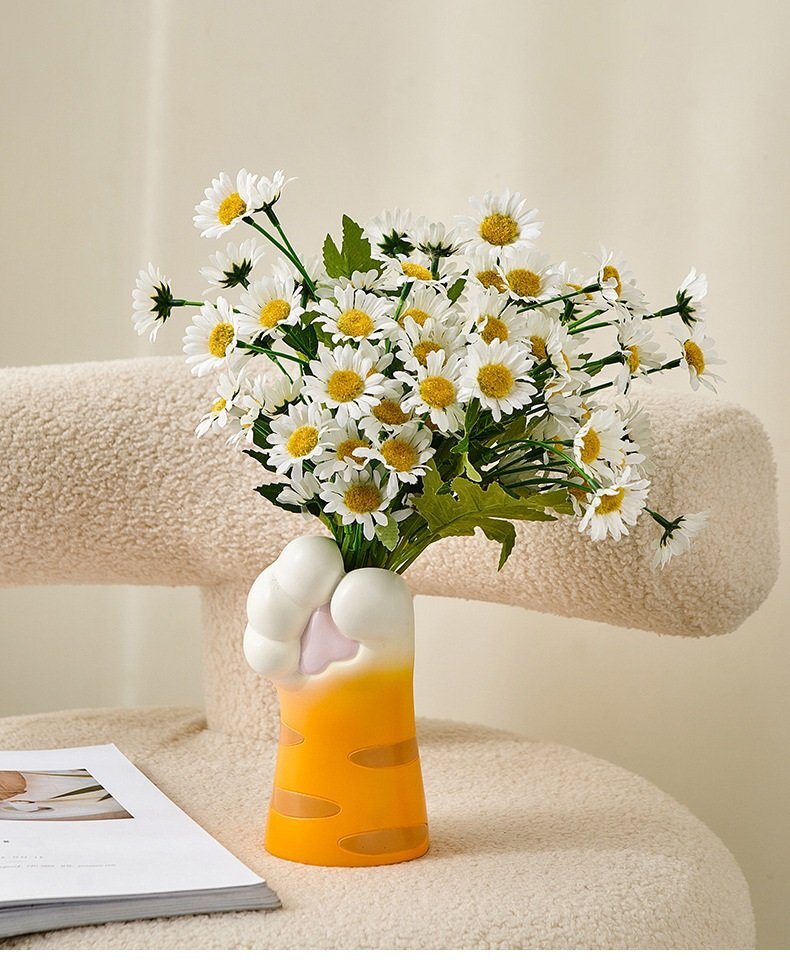 花瓶 猫の手 カラーA 肉球 ねこ かわいい花瓶 樹脂花瓶 モダンアート花瓶 オブジェ インテリア 小物 n936拍卖