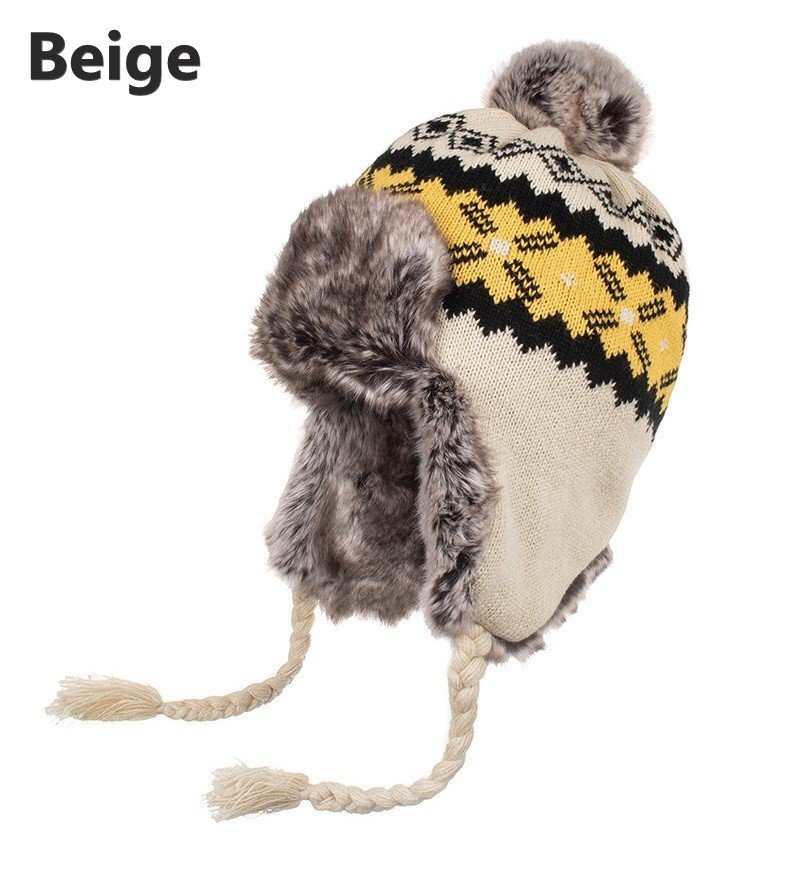 ニット帽 ベージュ レディース 秋冬 厚手 帽子 ニット 柔らか キャップ hat アウトドア ポンポン付き あったかい オシャレ 冬 耳当て n840拍卖