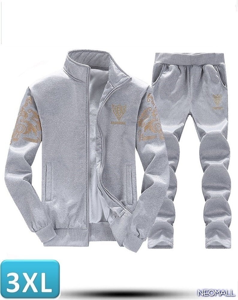 【人気商品】メンズセットアップ 上下セット ☆300 グレー 3XLサイズ ジャージ スウェット お兄系 部屋着 おしゃれ拍卖