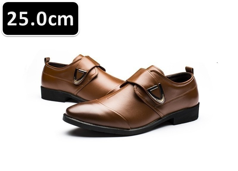 メンズ ビジネス レザー シューズ ブラウン サイズ 25.0cm 革靴 靴 カジュアル 屈曲性 通勤 軽量 柔らかい 新品 【207】拍卖