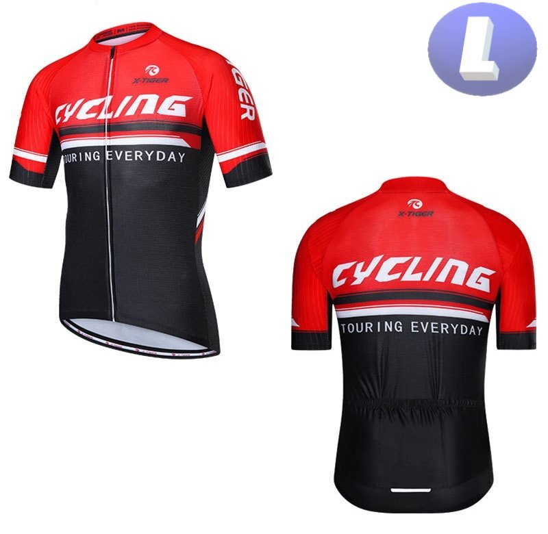 x-tiger サイクリングウェア 半袖 Lサイズ 自転車 ウェア サイクルジャージ 吸汗速乾防寒 新品 インポート品【n602-rd】拍卖