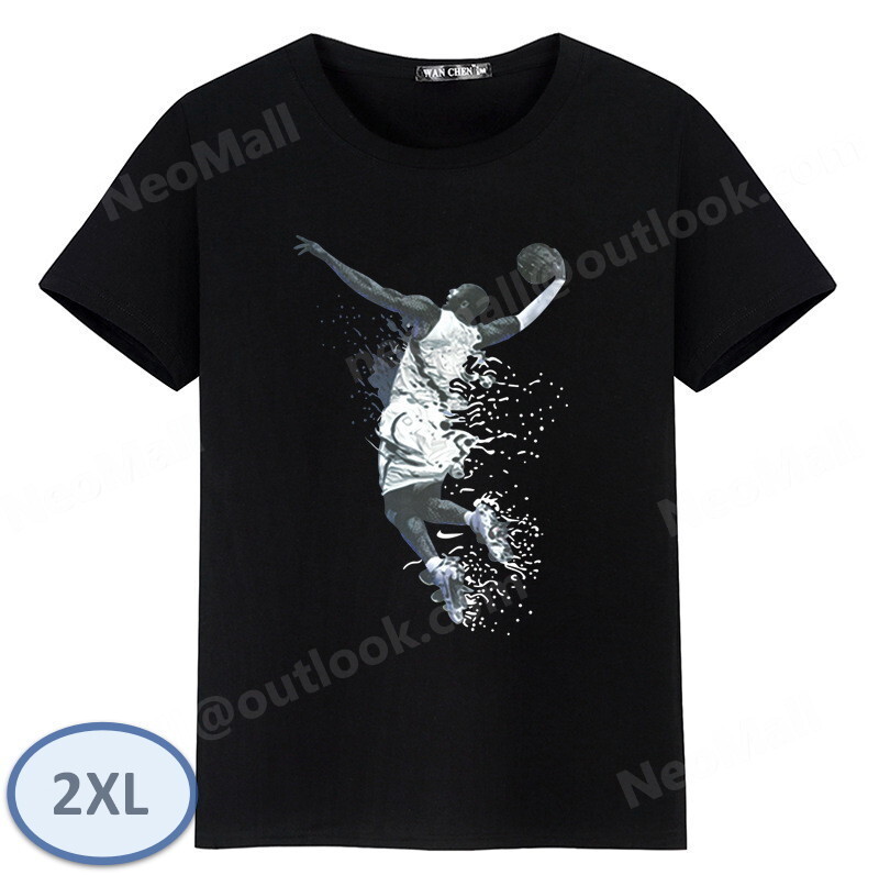 夏にピッタリ ☆ 丸首 半袖 Tシャツ【069】 ブラック 2XLサイズ トップス シャツ シンプル イラスト プリント 春夏拍卖