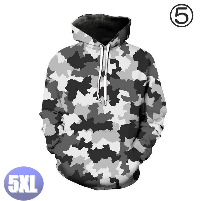 フード付き 迷彩パーカー カモフラ グレー 5XL トレーナー アウター 防寒 n720拍卖