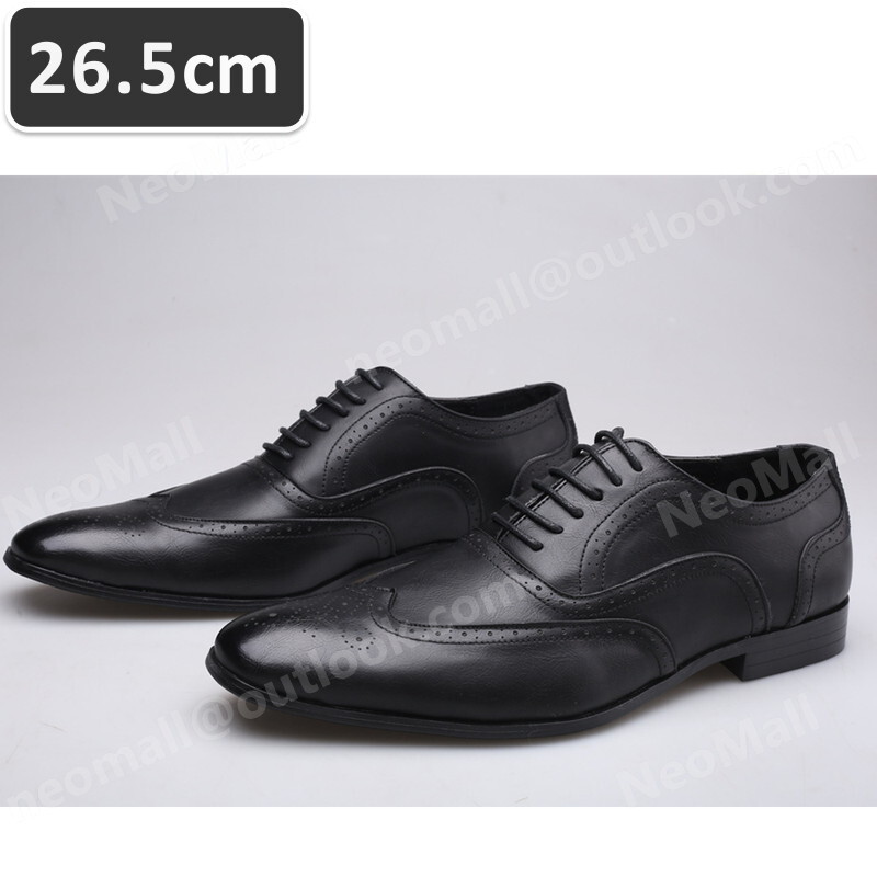 お洒落な メンズ ビジネス レザー シューズ ブラック サイズ 26.5cm 革靴 靴 カジュアル 屈曲性 通勤 軽量 インポート品【n016】拍卖