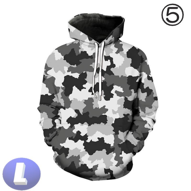 フード付き 迷彩パーカー カモフラ グレー L トレーナー アウター 防寒 n720拍卖
