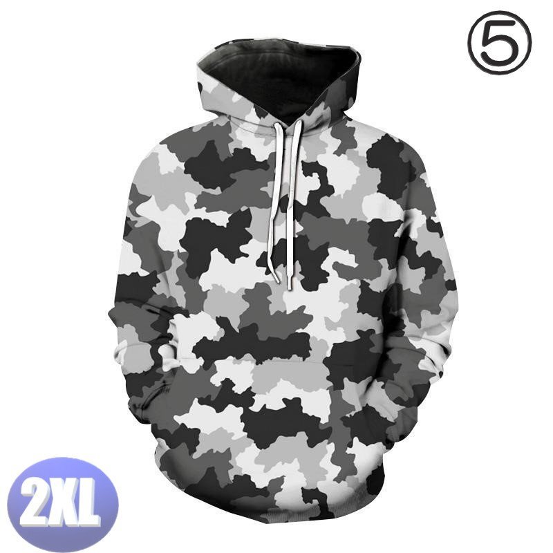 フード付き 迷彩パーカー カモフラ グレー 2XL トレーナー アウター 防寒 n720拍卖